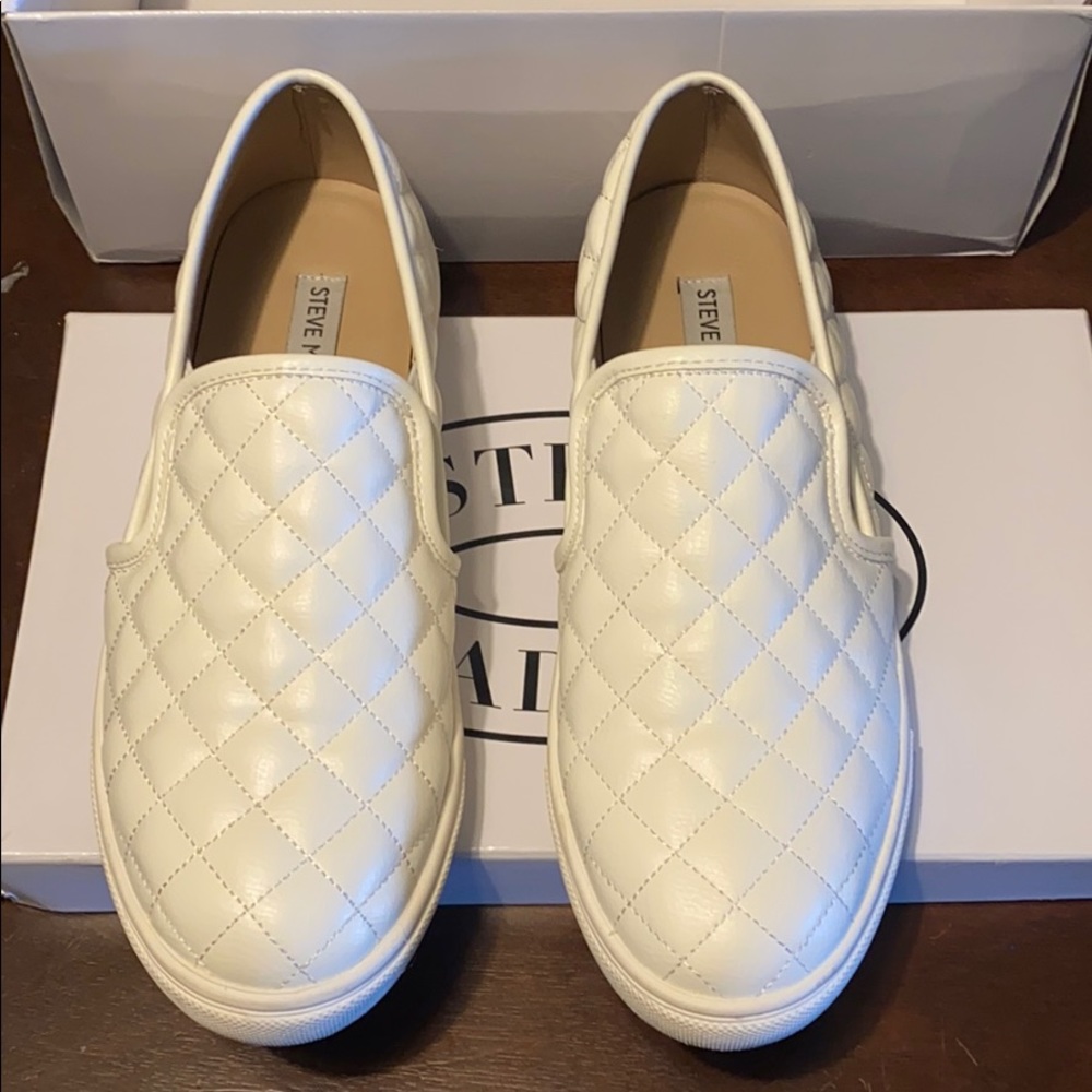 Steve Madden White Slip On Sneakers
